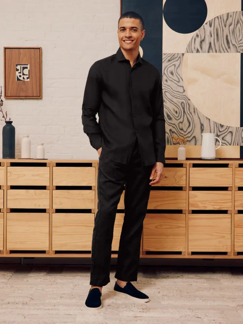 Antonio Black Linen Shirt