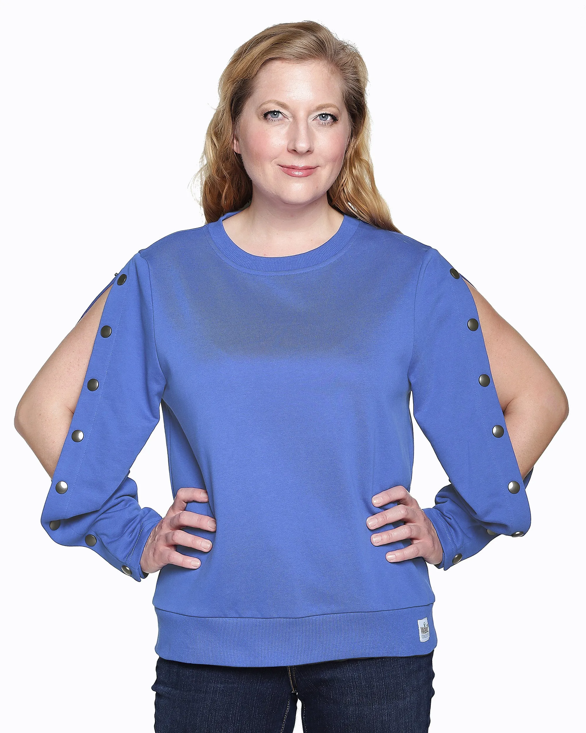 Arm Port Access Dialysis Shirt,PICC Line Access, Best Gift for Dialysis Patients Blue Bell