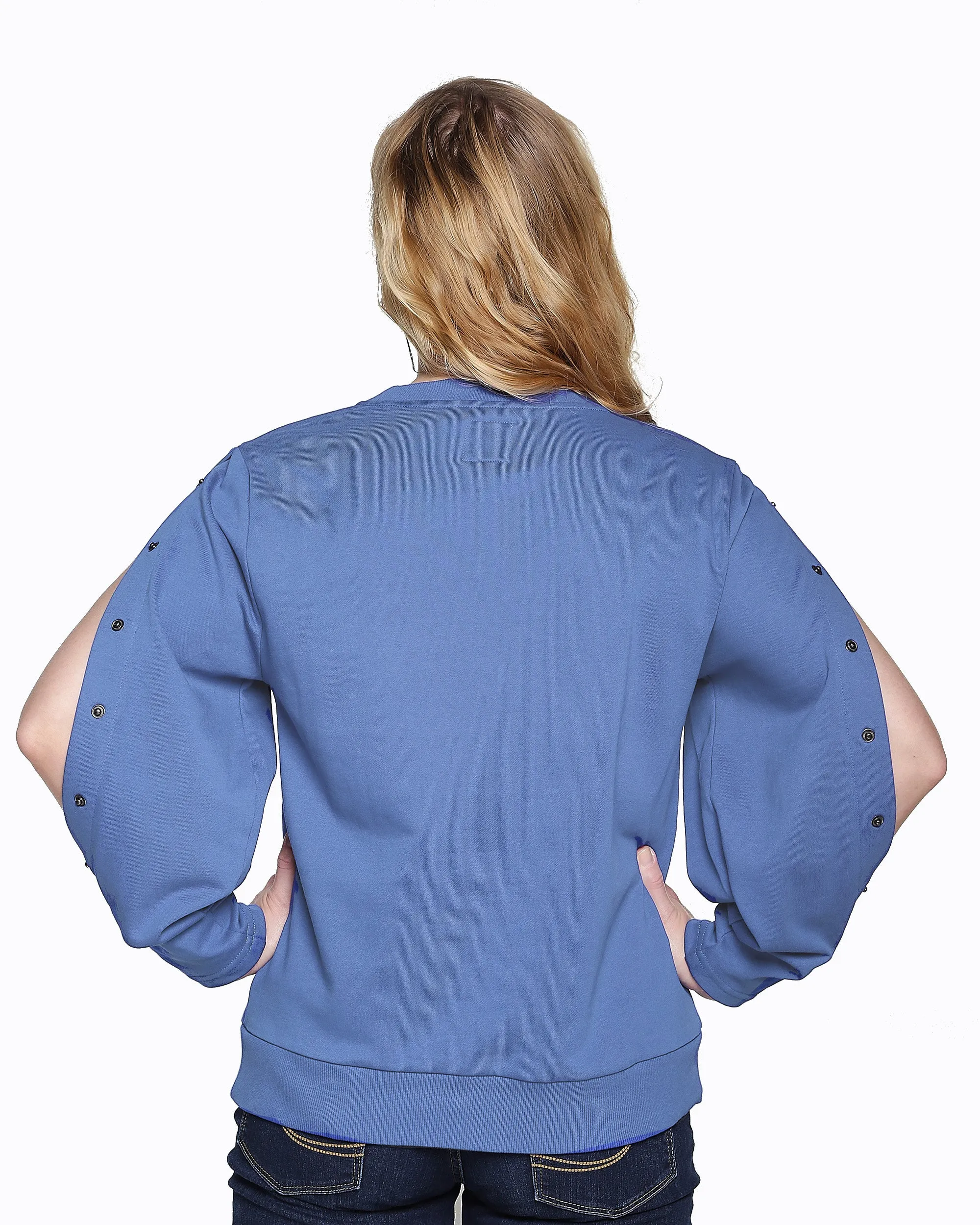Arm Port Access Dialysis Shirt,PICC Line Access, Best Gift for Dialysis Patients Blue Bell