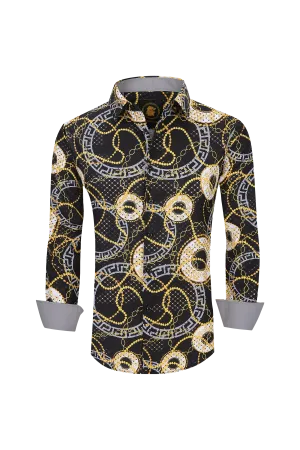 Avalon Men’s Western Slim Fit Circle Printed Shirt