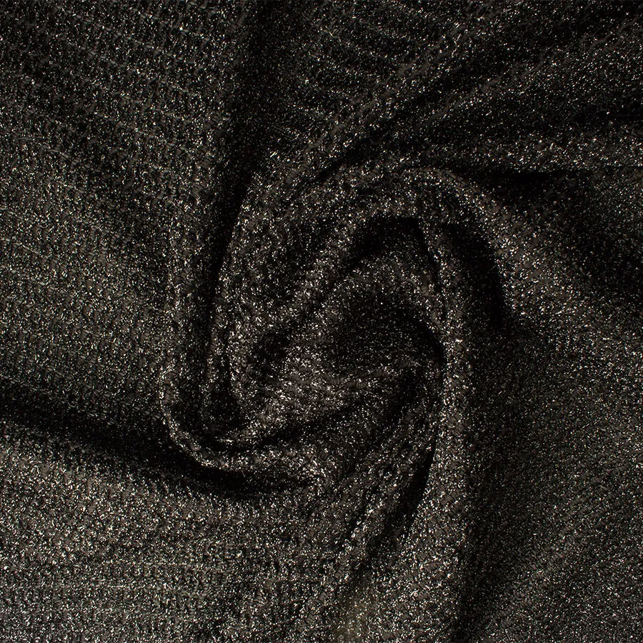 Black Metallic Linen Blend Knit