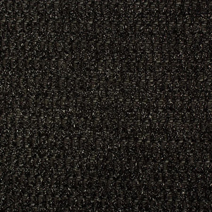 Black Metallic Linen Blend Knit