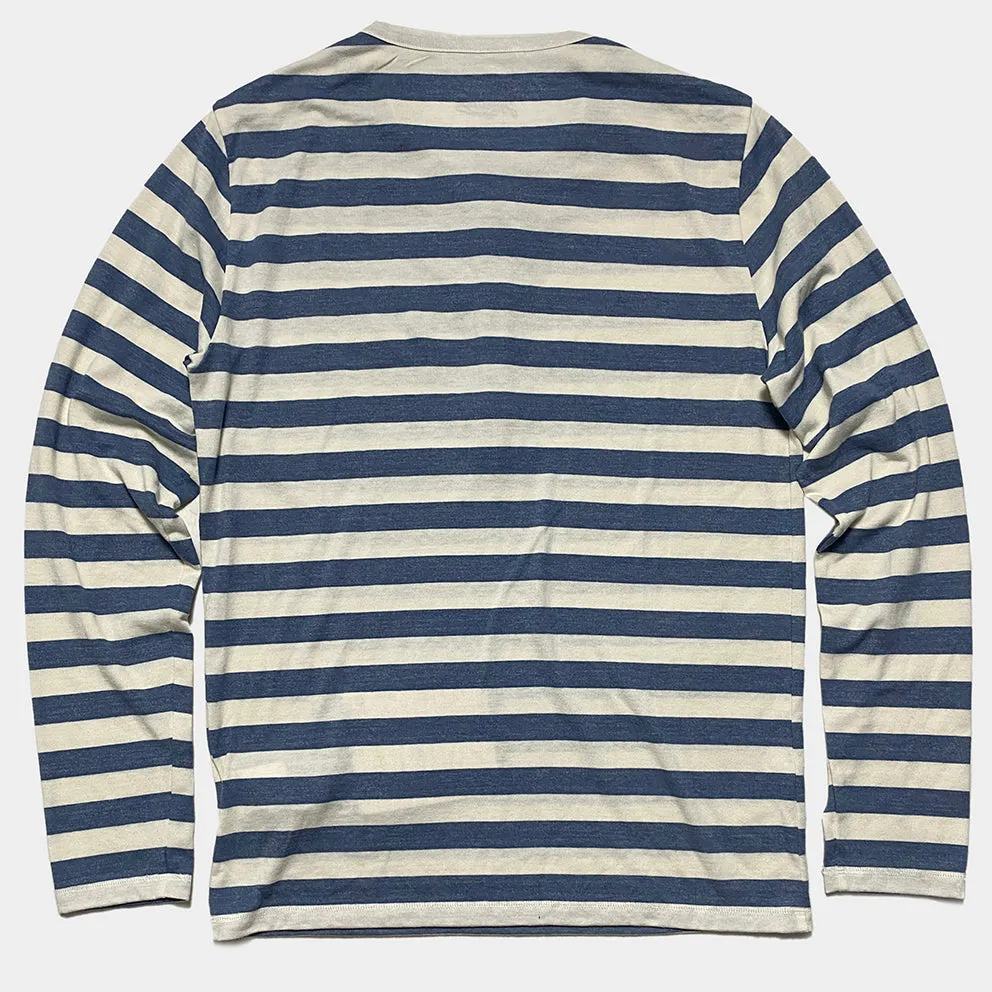 BZEN M.3231 CLARK REGULAR FIT 3 BUTTON STRIPE JERSEY-160GSM-E0 LIGHT BLUE STRIPE