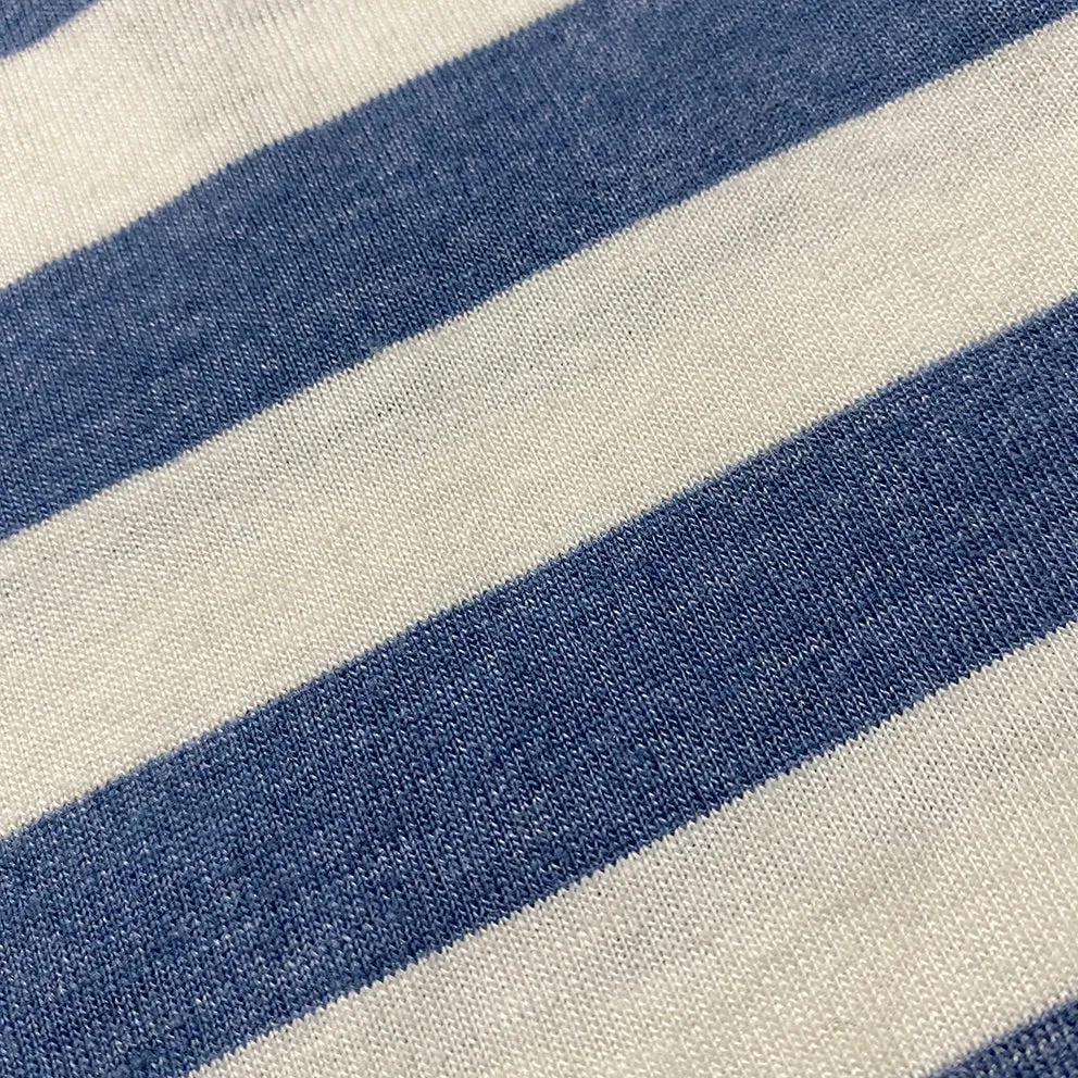 BZEN M.3231 CLARK REGULAR FIT 3 BUTTON STRIPE JERSEY-160GSM-E0 LIGHT BLUE STRIPE