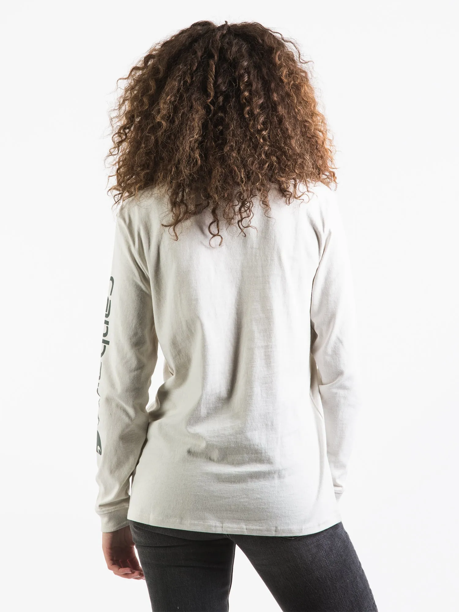 CARHARTT LOOSE FIT HEAVY WEIGHT LOGO LONG SLEEVE TEE MALT - CLEARANCE
