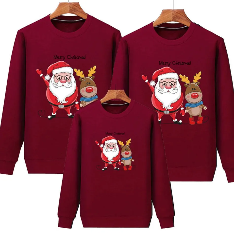 Christmas Long Sleeve Warm Sweatshirts - Family Matching Outfits
