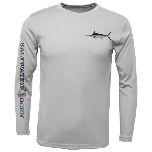 Clean Marlin Long Sleeve UPF 50  Dry-Fit Shirt