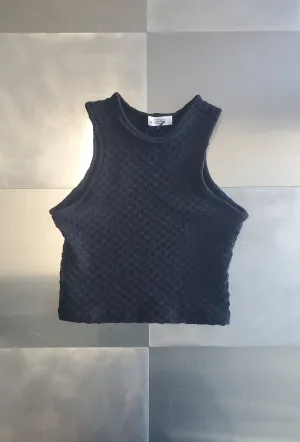 Cropped Racerback Top - Black