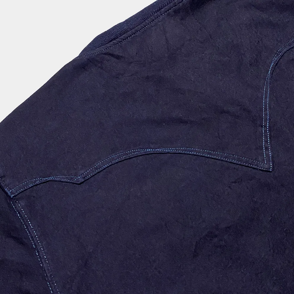 DDL 302A DIEGO-HAPPY REGULAR FIT WESTERN INSPIRED INDIGO JERSEY POCKET TEE-180GSM-E1 INDIGO