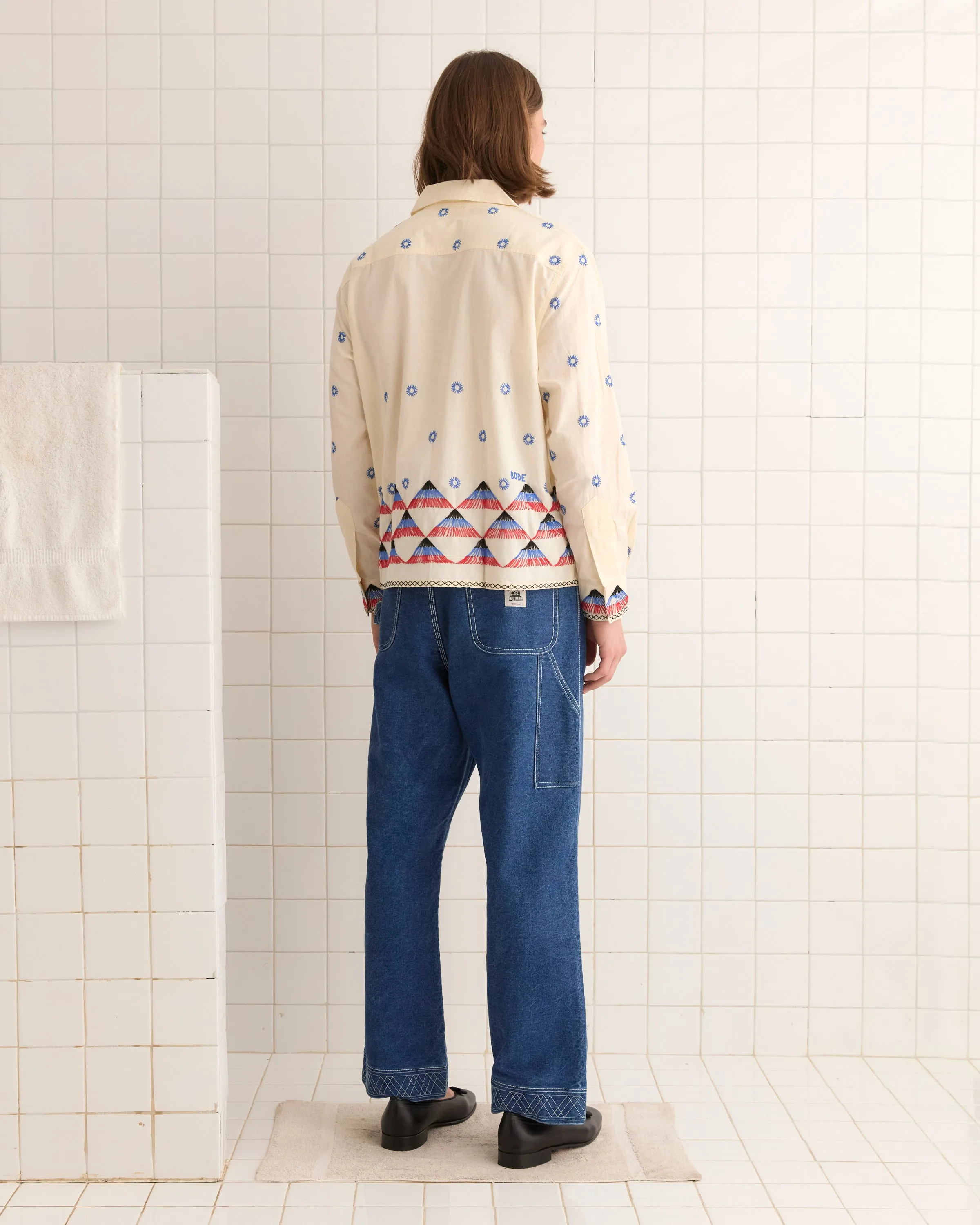 Embroidered Peak Long Sleeve Shirt