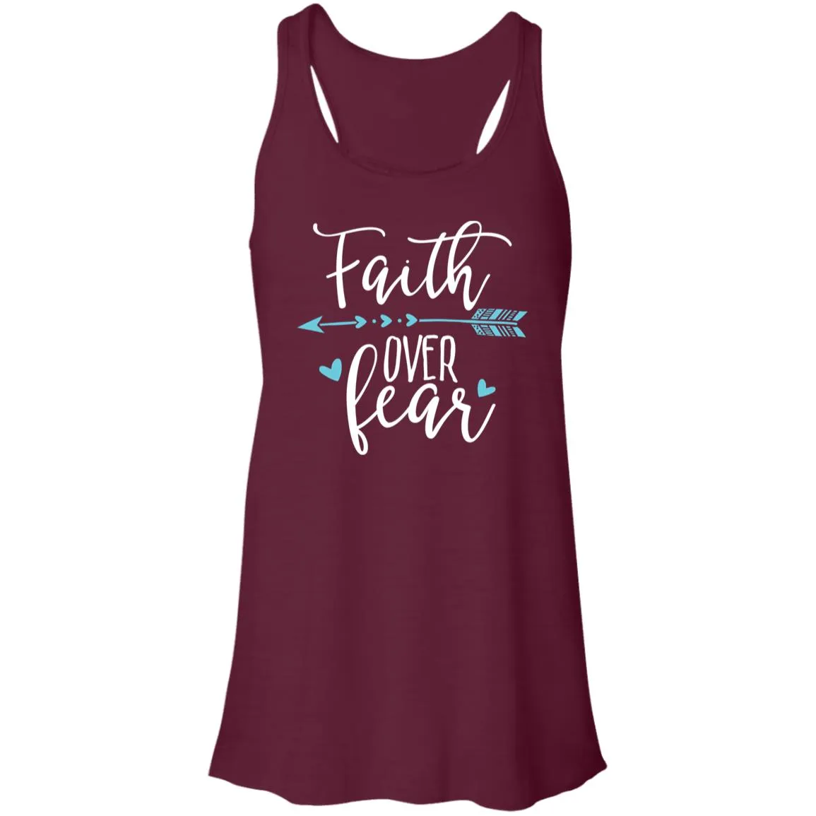 Faith Over Fear - Mother's Day Women's Flowy Racerback Tank