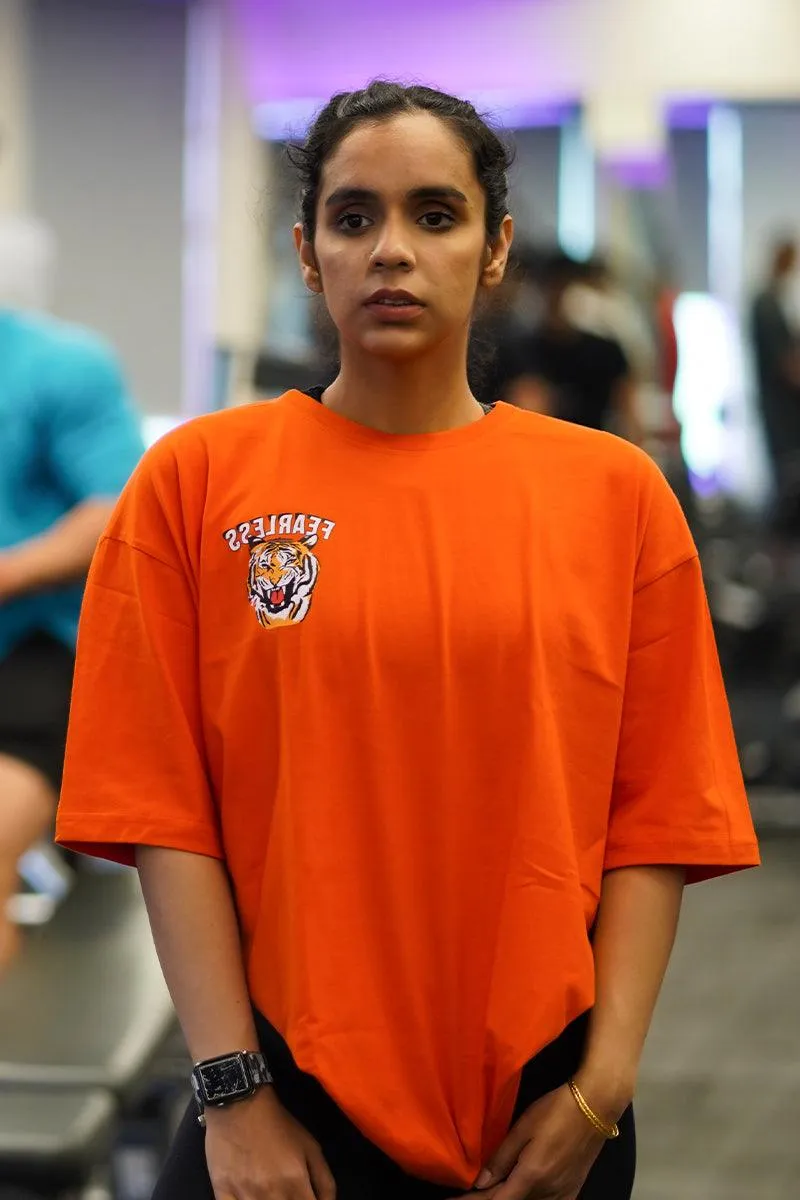 Fearless Roar Oversized T-shirt (ORANGE)