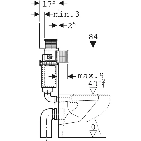 Geberit Kappa Concealed In-Wall Cistern - 4 Star
