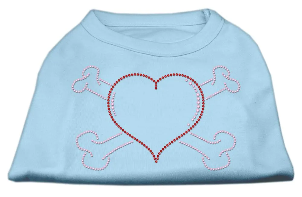Heart and Crossbones Rhinestone Shirts Baby Blue S (10)