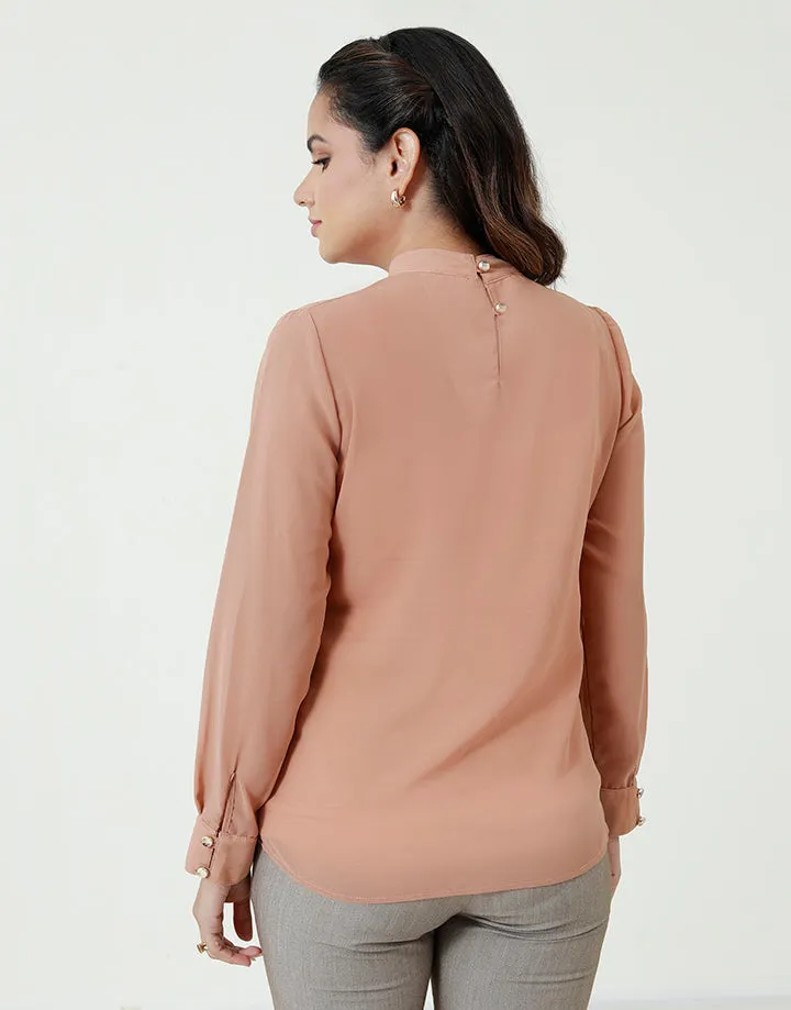 High Neck Blouse with Long Sleeves