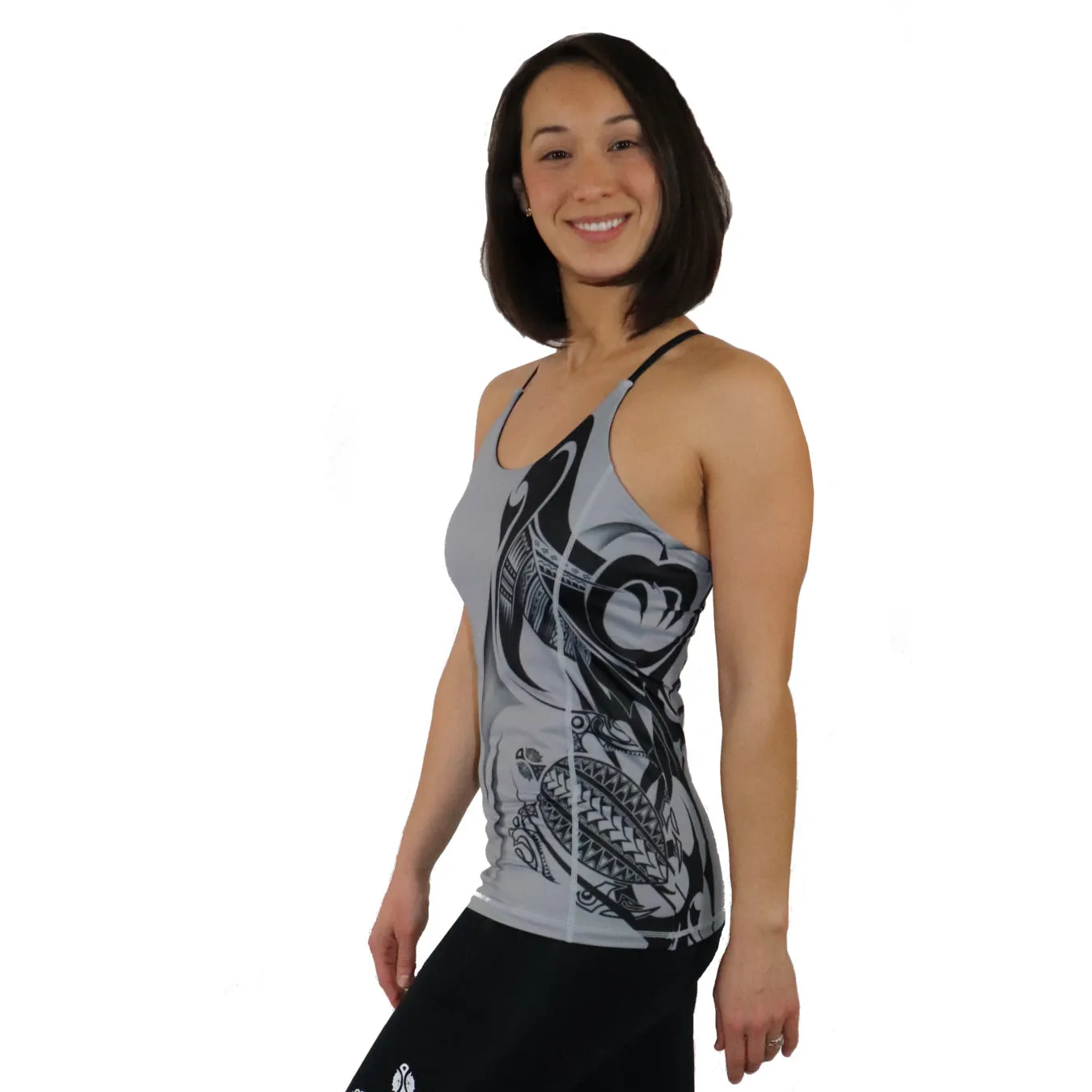 Honu Hawaiian Sea Turtle Tattoo Yoga Tank - Built In Bra with Removable Cups