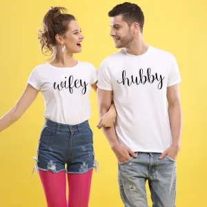 Hubby and Wifey Matching Couple Tees