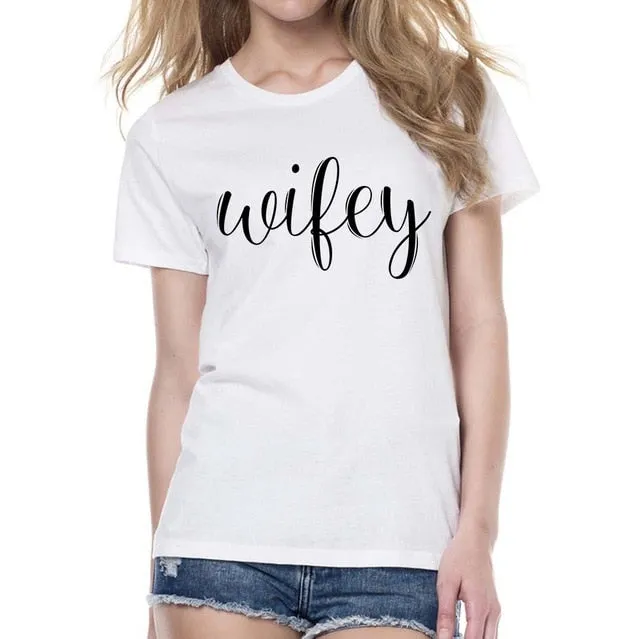 Hubby and Wifey Matching Couple Tees