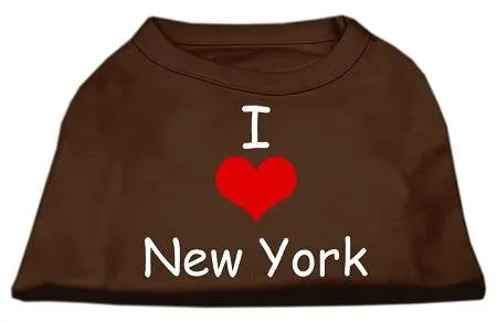 I Love New York Screen Print Shirts Brown Med (12)