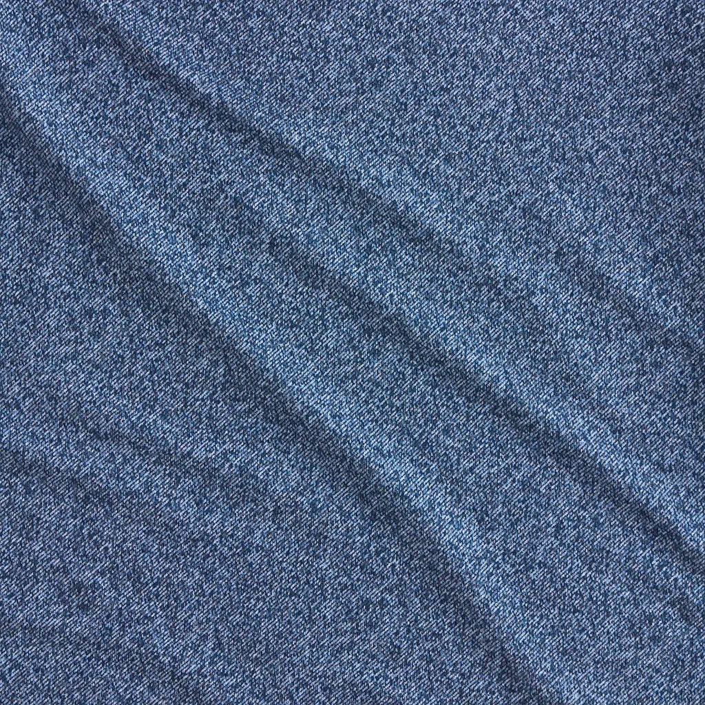 Indigo Denim French Terry Ruffled Dress