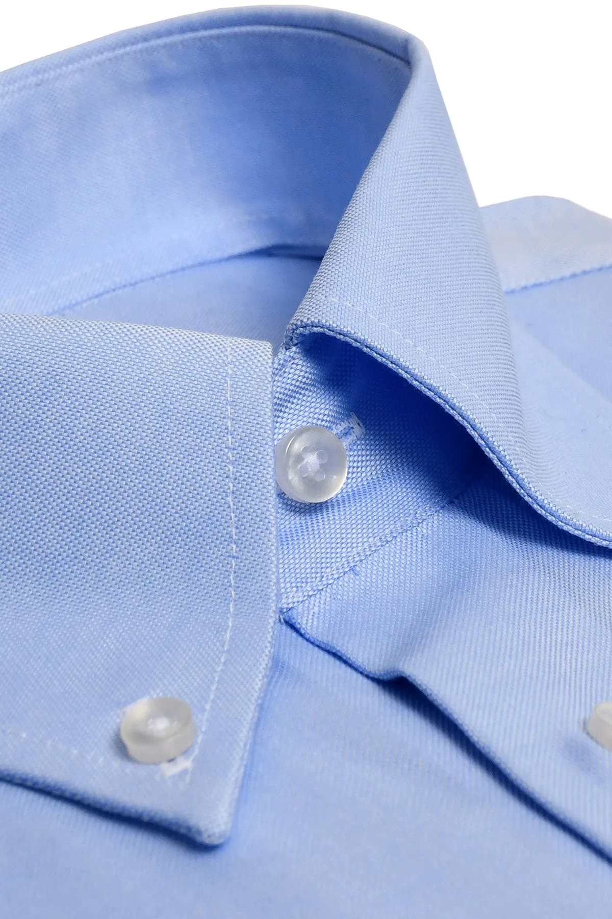 Light blue pinpoint regular fit shirt with button down collar