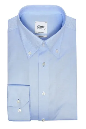 Light blue pinpoint regular fit shirt with button down collar