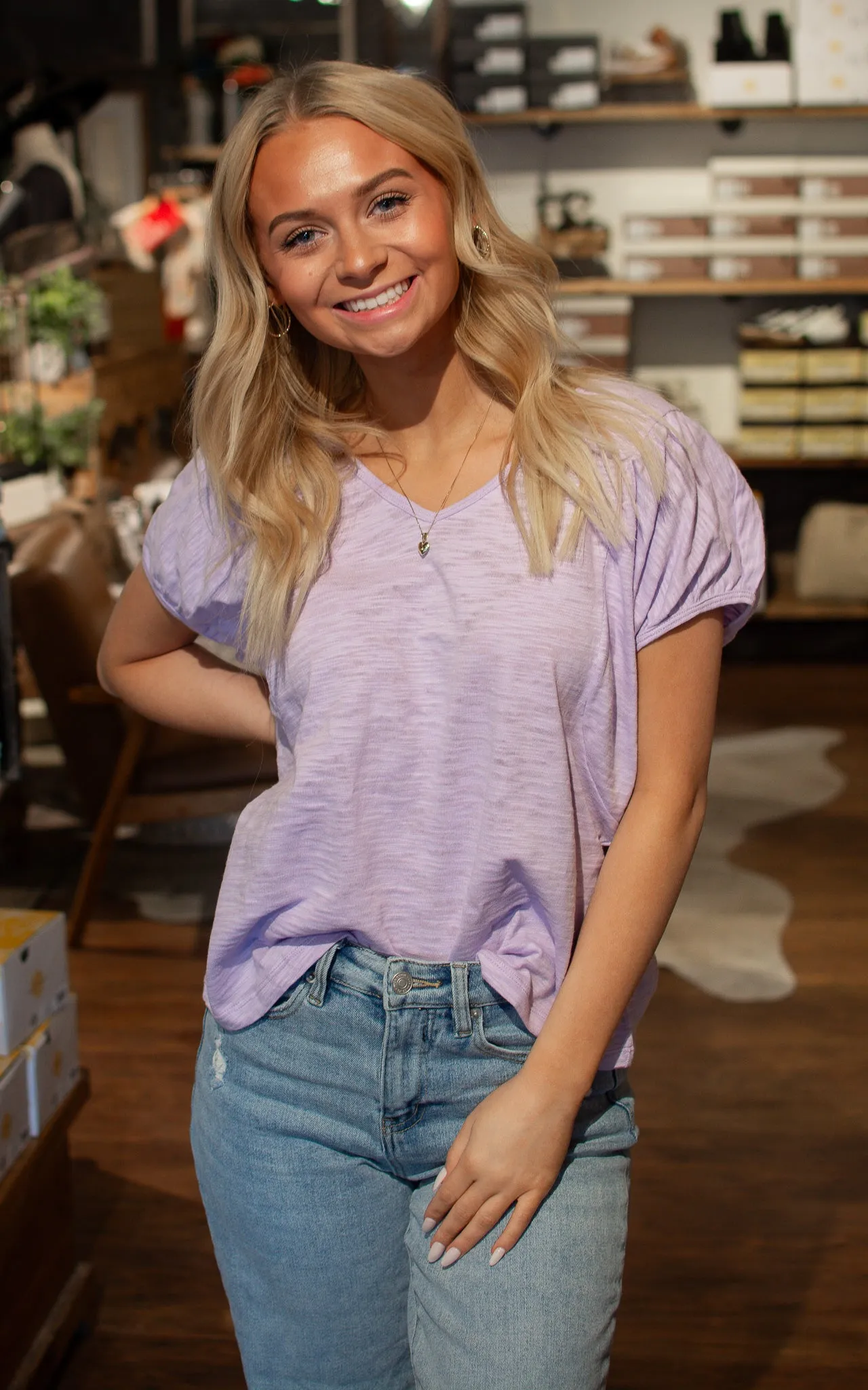 Lilac Slub Tee