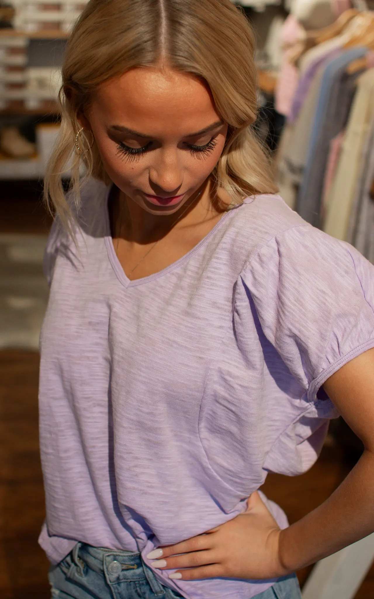 Lilac Slub Tee