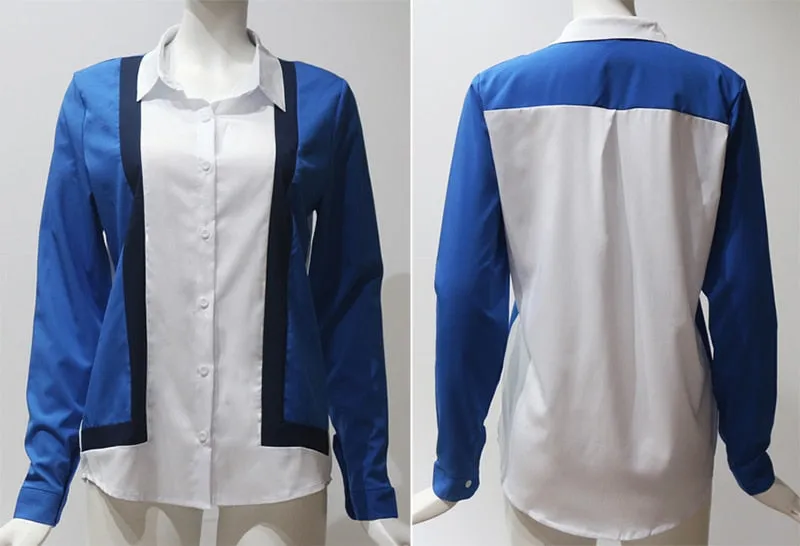 Long Sleeve Turn Down Collar Office Shirt