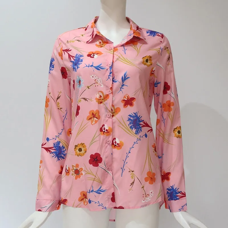 Long Sleeve Turn Down Collar Office Shirt