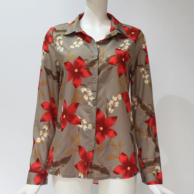 Long Sleeve Turn Down Collar Office Shirt
