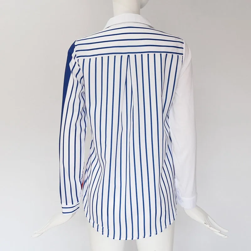 Long Sleeve Turn Down Collar Office Shirt