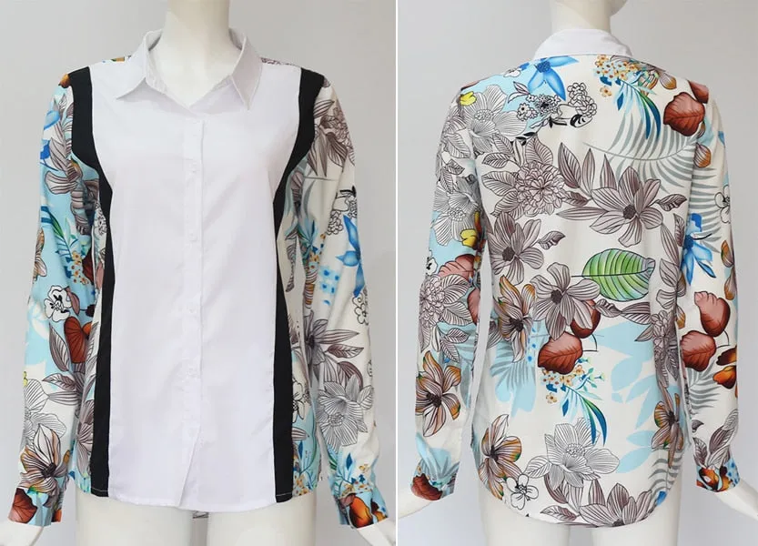 Long Sleeve Turn Down Collar Office Shirt