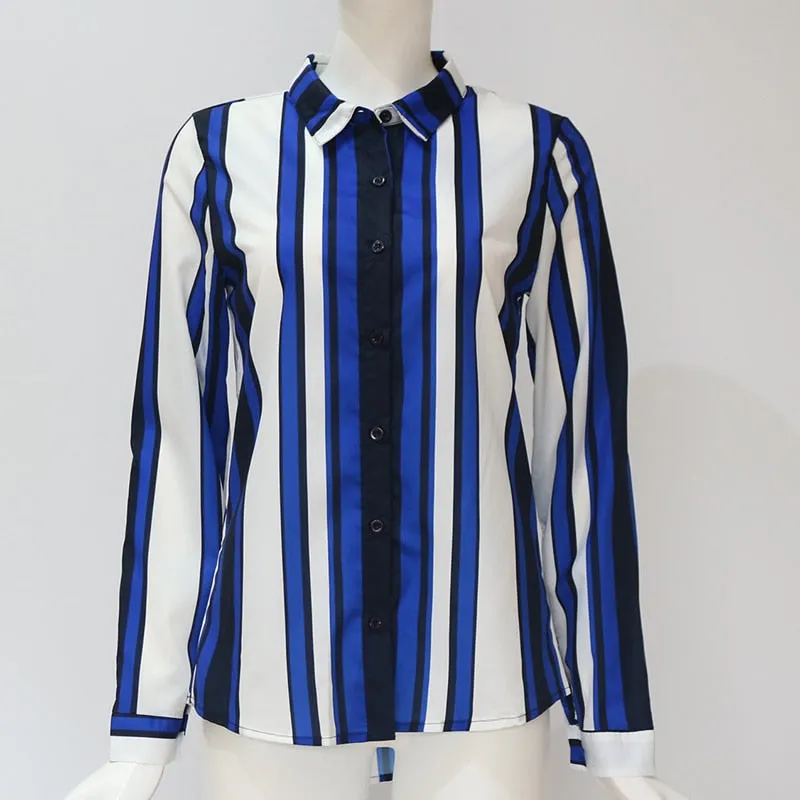 Long Sleeve Turn Down Collar Office Shirt