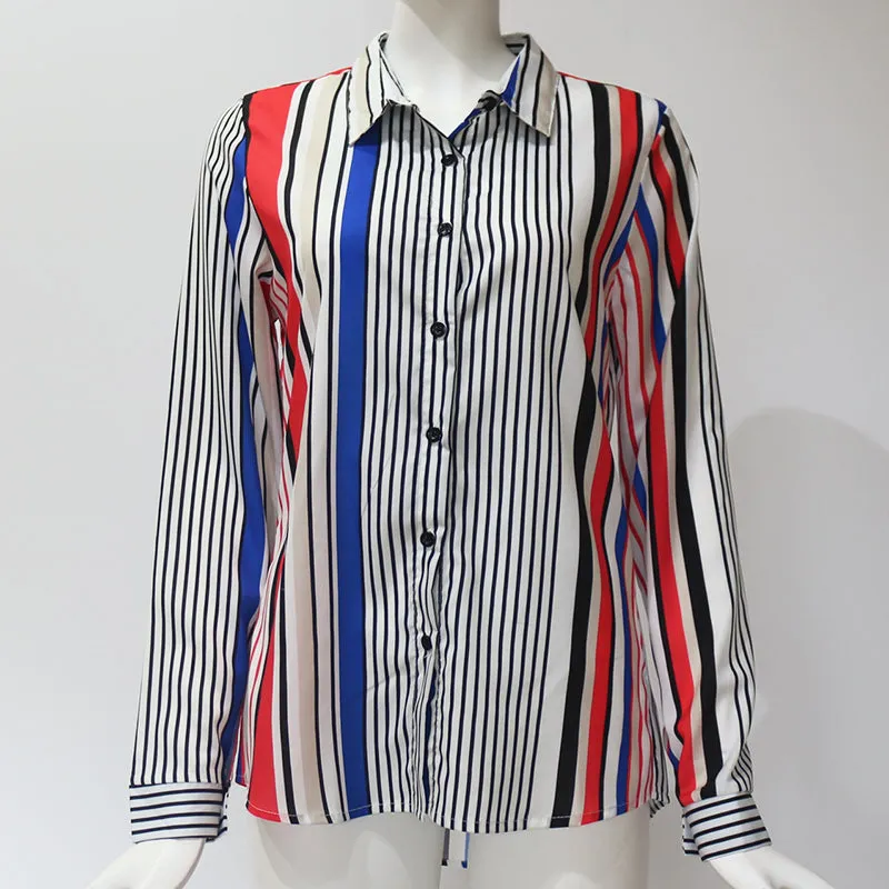 Long Sleeve Turn Down Collar Office Shirt