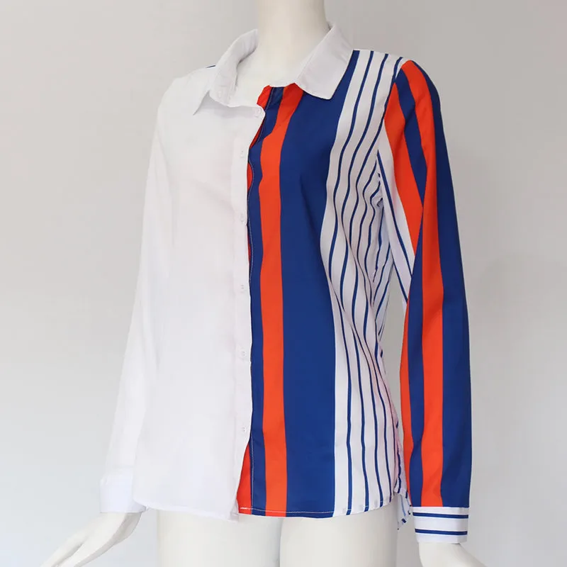 Long Sleeve Turn Down Collar Office Shirt