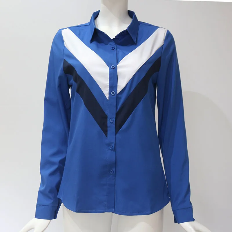Long Sleeve Turn Down Collar Office Shirt