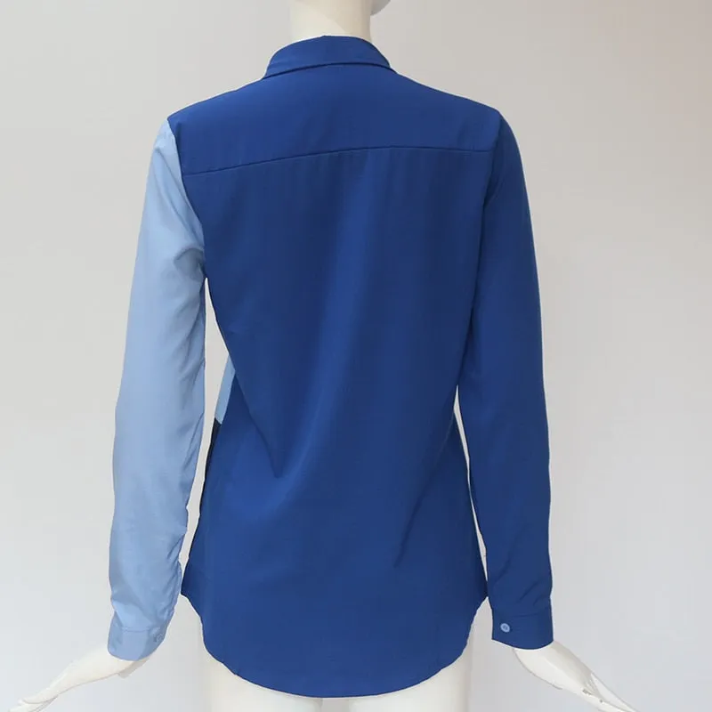 Long Sleeve Turn Down Collar Office Shirt