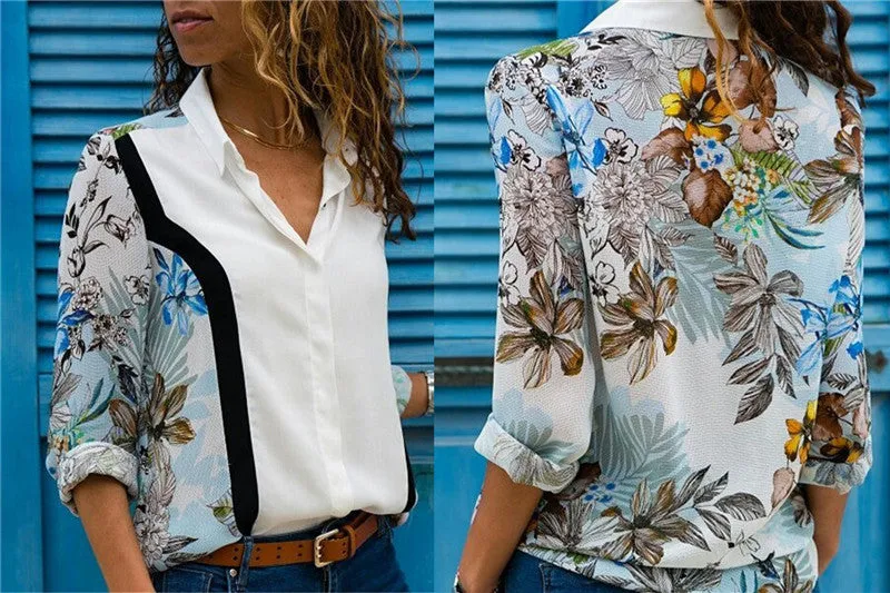 Long Sleeve Turn Down Collar Office Shirt