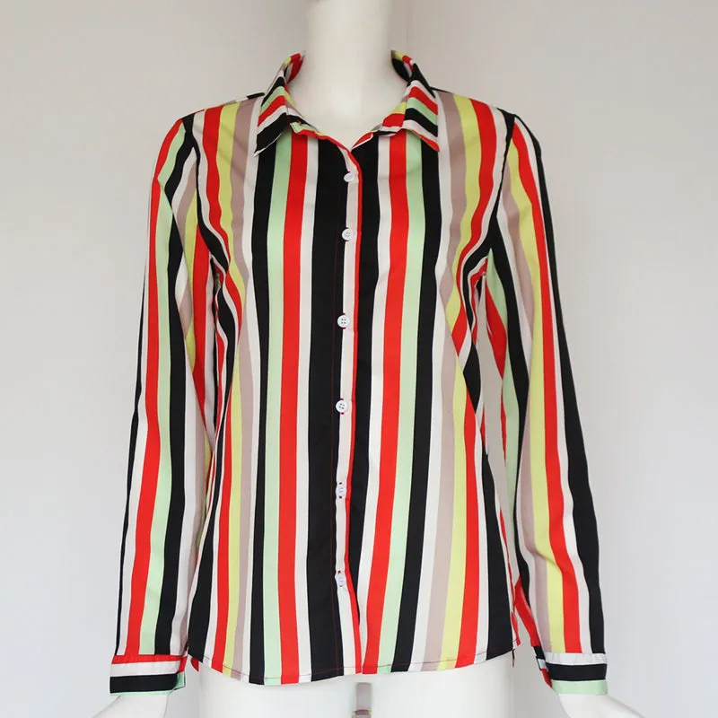 Long Sleeve Turn Down Collar Office Shirt