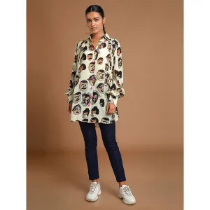 Masaba Off White Face Printed Shirt