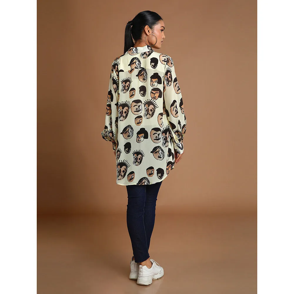 Masaba Off White Face Printed Shirt