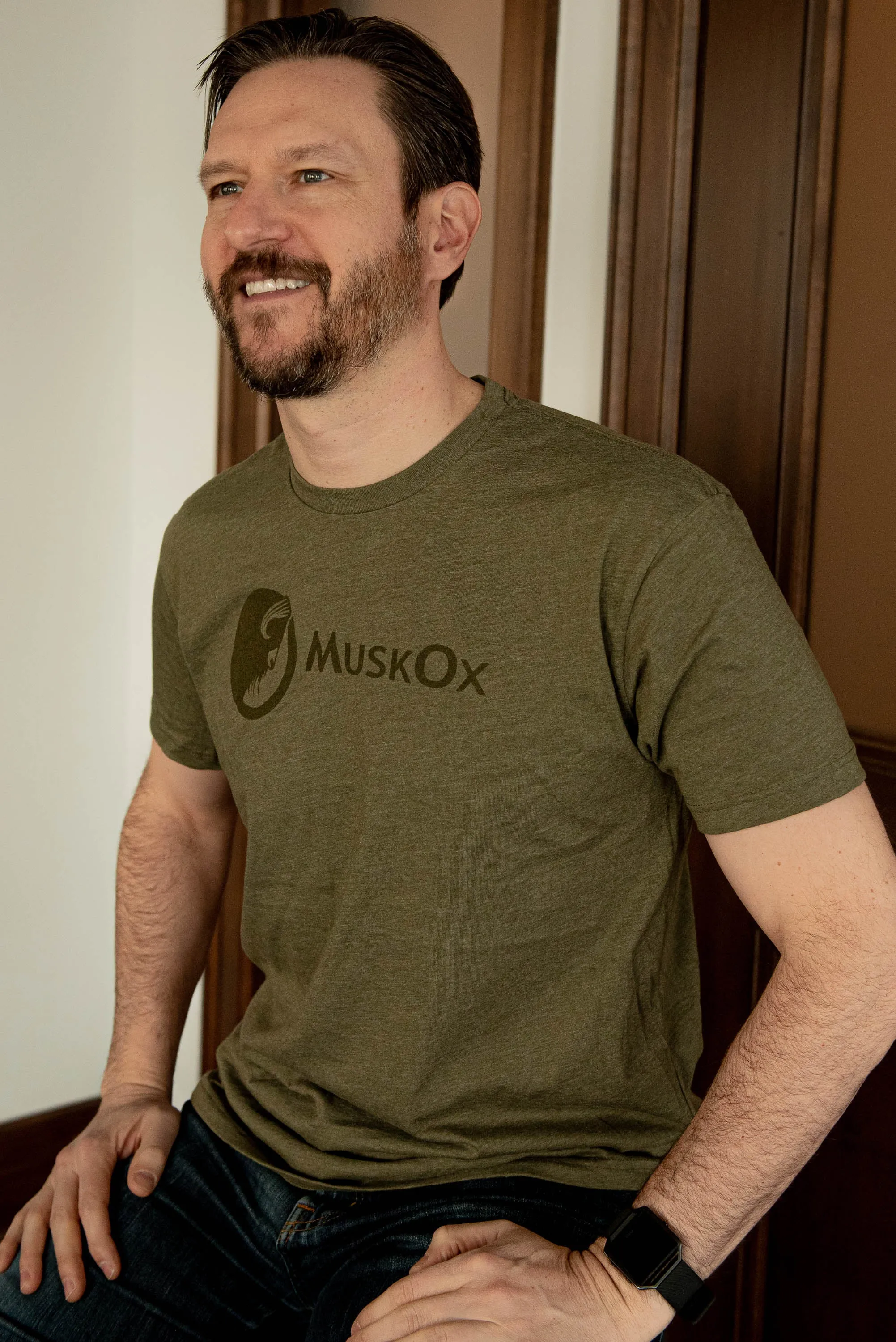 Military Green MuskOx Logo Tee