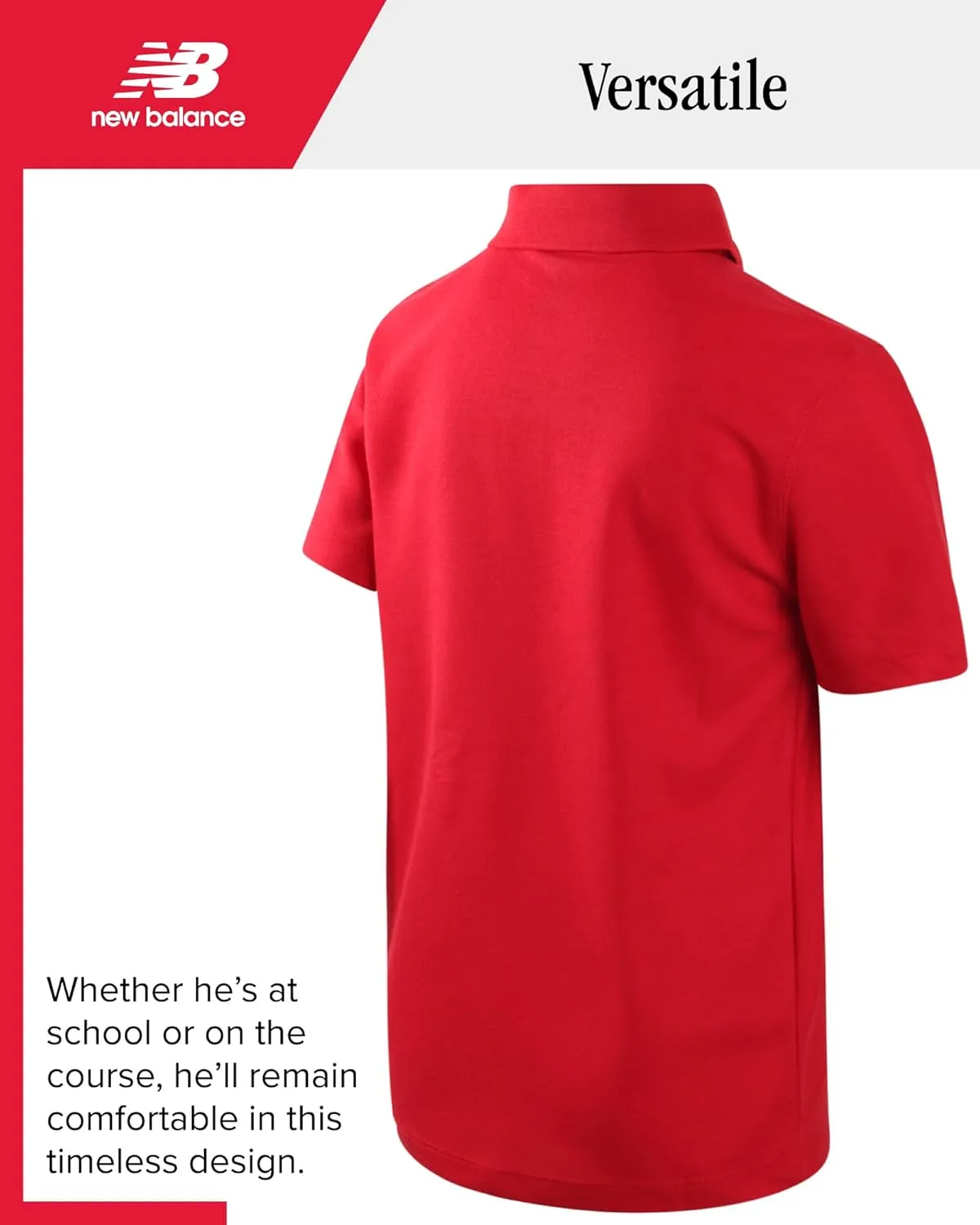 New Balance Boys Polo Shirt - 2 Pack Short Sleeve Performance Golf Shirt, Dry Fit Athletic Collared Tee (Sizes: 8-20)