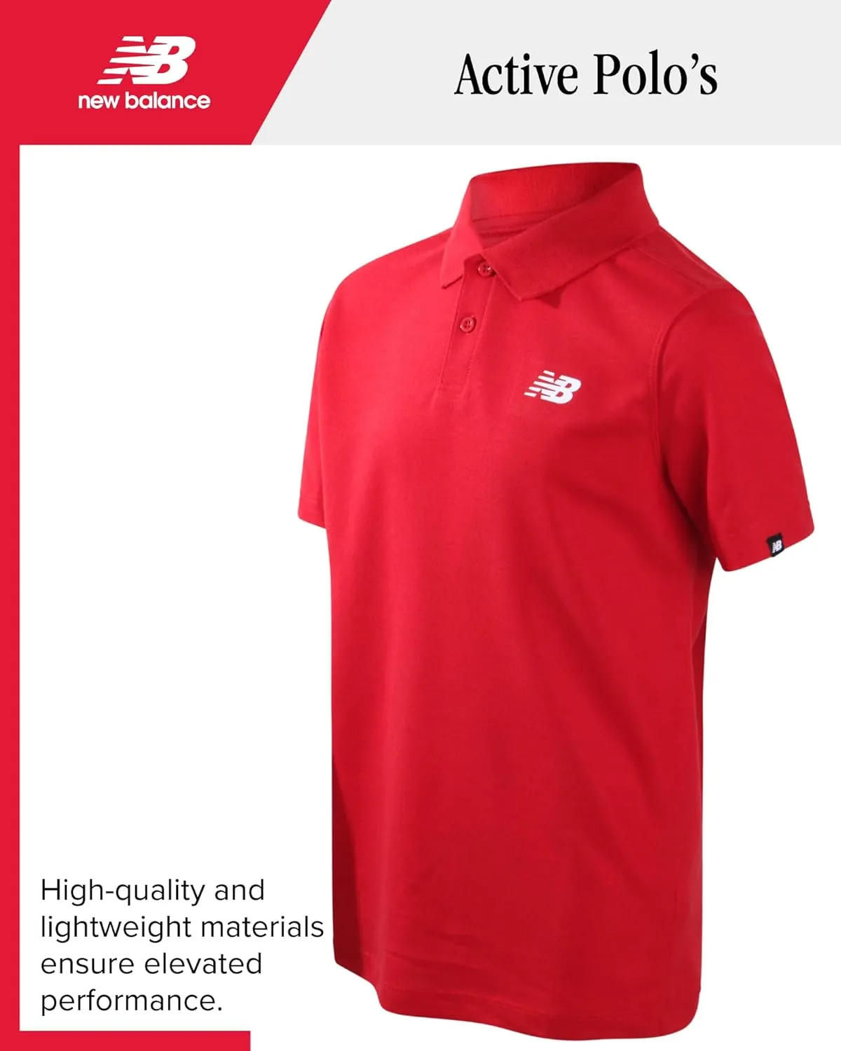 New Balance Boys Polo Shirt - 2 Pack Short Sleeve Performance Golf Shirt, Dry Fit Athletic Collared Tee (Sizes: 8-20)