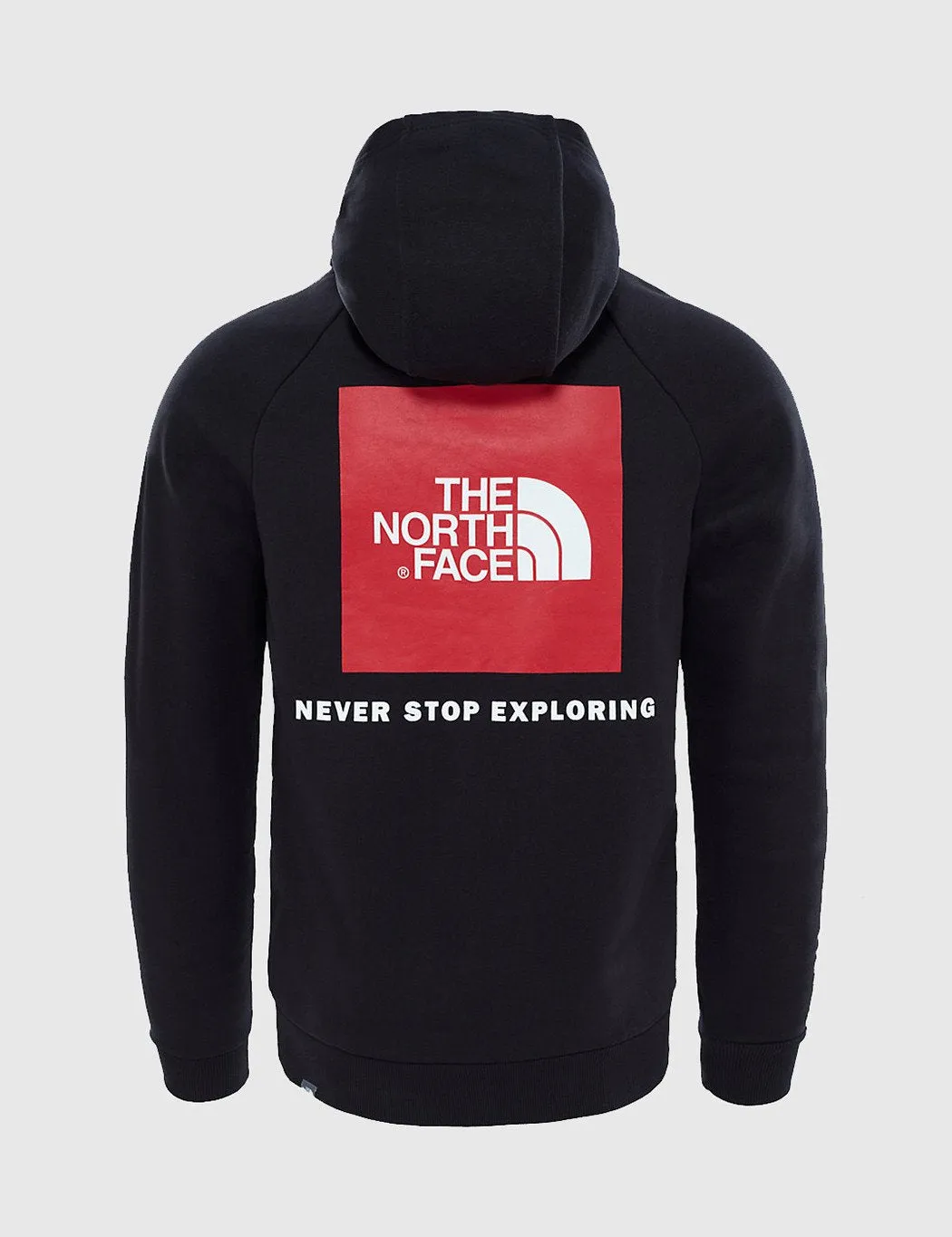 North Face Raglan Red Box Hooded Sweatshirt - Black