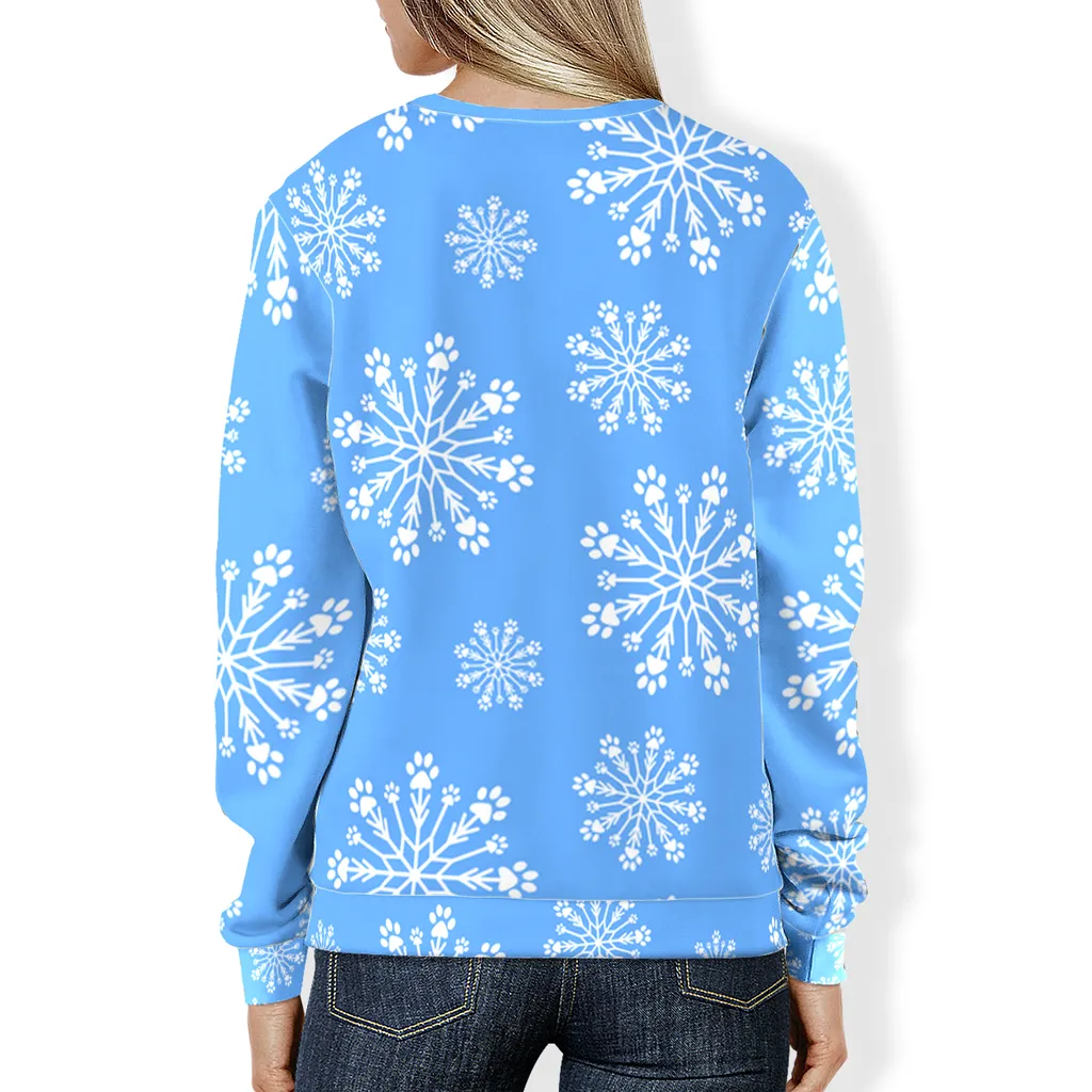 Paw Snowflake All-Over Print Sweatshirt