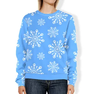 Paw Snowflake All-Over Print Sweatshirt