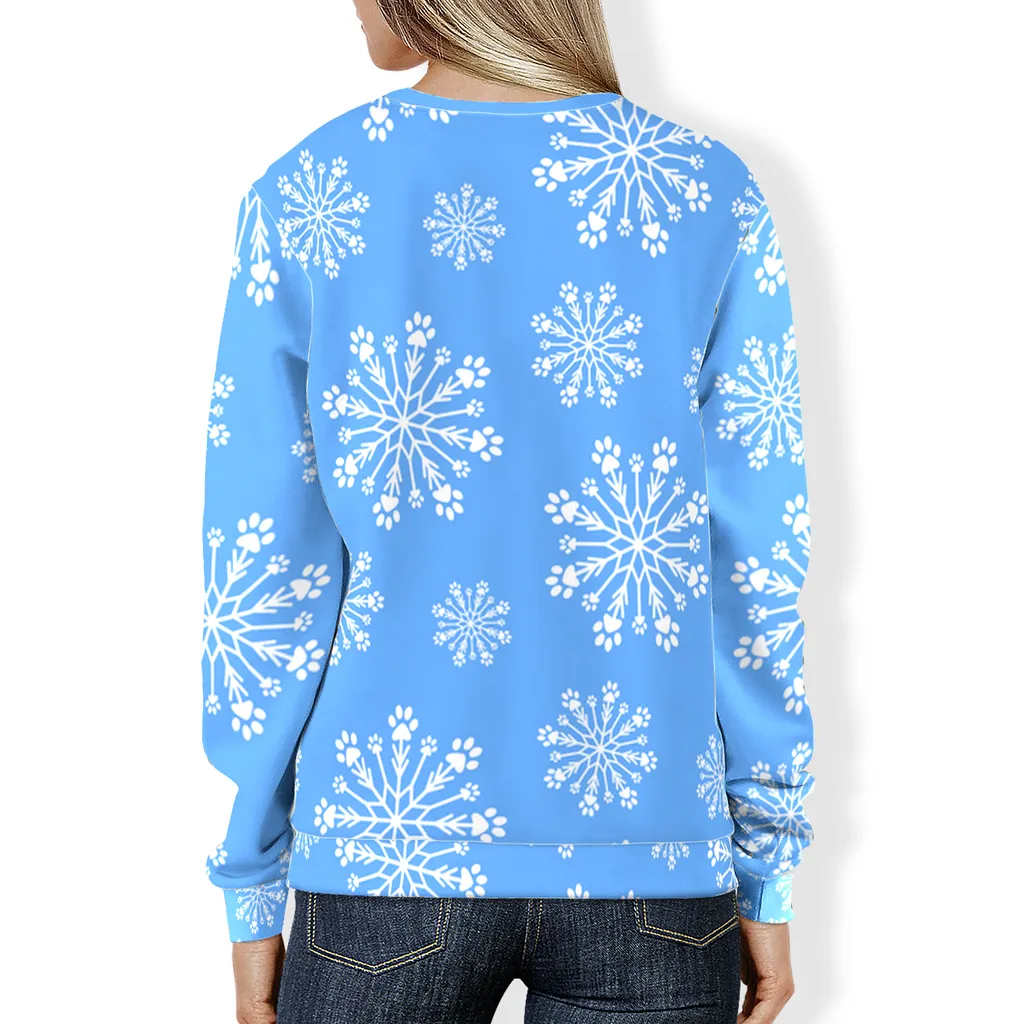 Paw Snowflake All-Over Print Sweatshirt