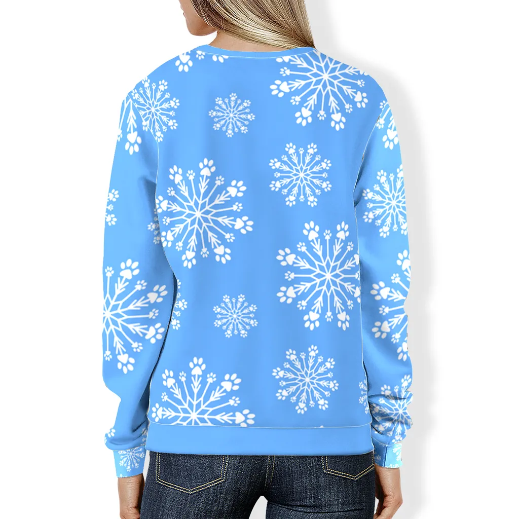 Paw Snowflake All-Over Print Sweatshirt